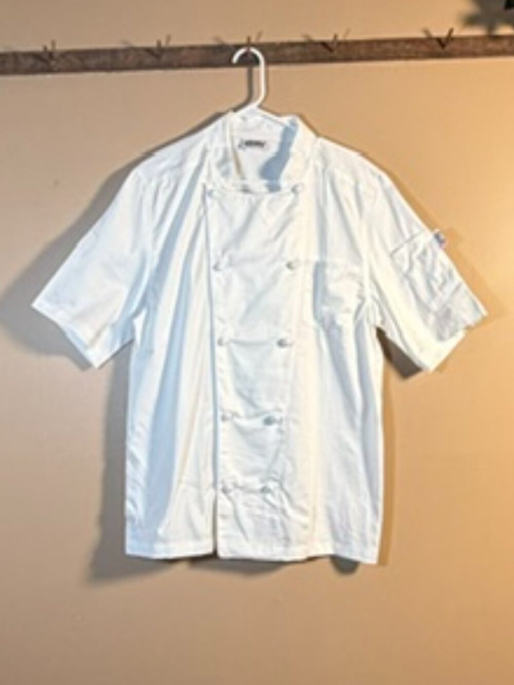 Lightweight Cotton Short Sleeve Chef Coat White